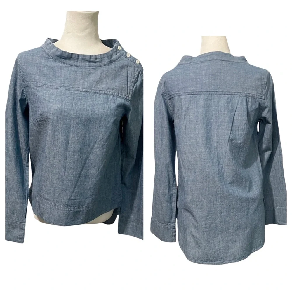 J. Crew High-Low Hem Denim Top
